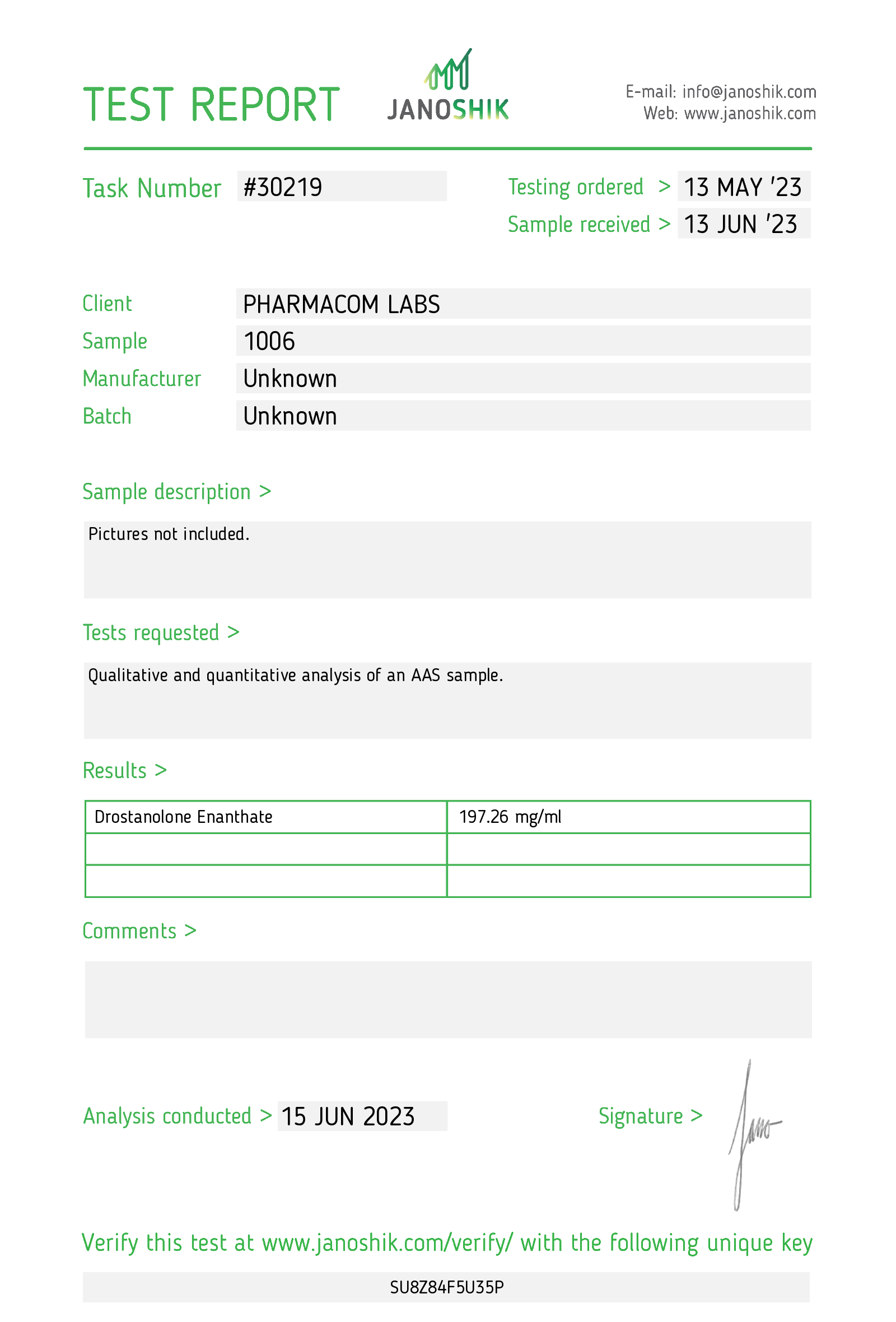 Pharmadro E 200 - Jano Test